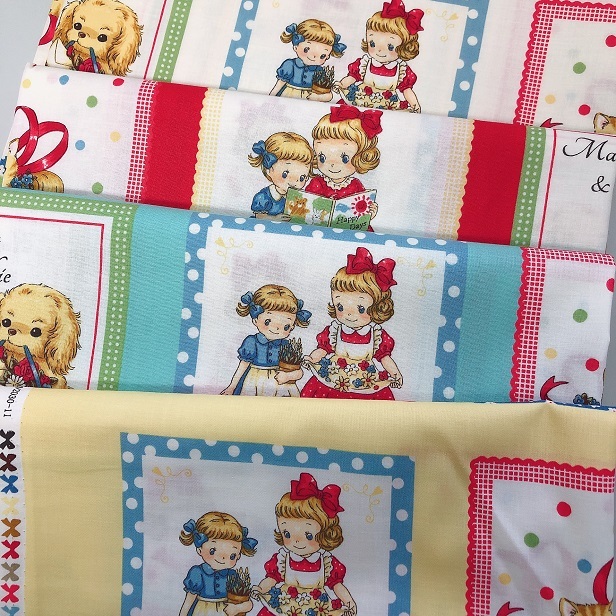 マーガレット＆ソフィー パッチワーク風 約60センチパネル売り QUILT 