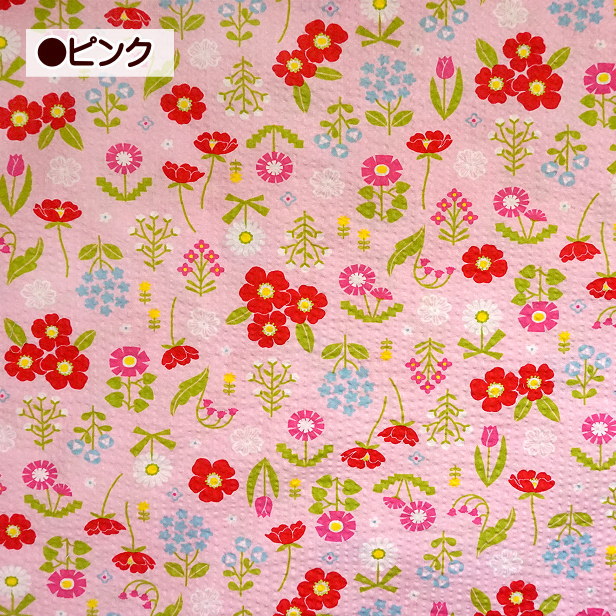 リップル生地 リップル 咲いた 花いっぱい チューリップ すずらん 花柄