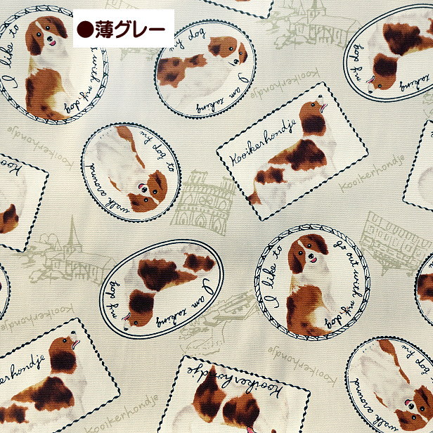 オックス 生地 コーイケルホンディエ 犬 わんこ かわいい 話題 人気 日本製 ワンコ kooikerhondje 手作り レッスンバッグ生地 手芸｜fairy-lace｜02