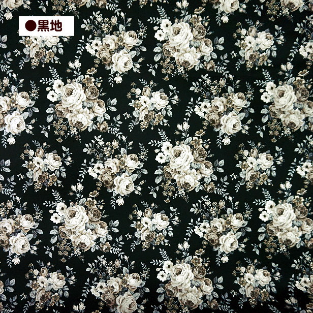 シーチング 生地 薔薇 総柄 ブーケ 花柄 大きめ柄 クラシカル ばら 
