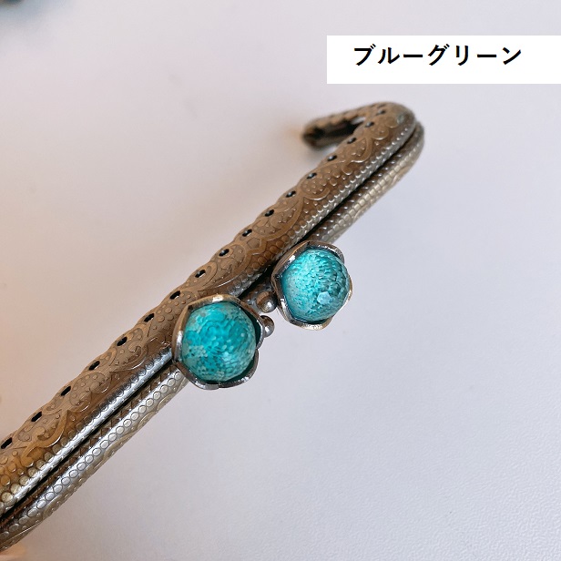 ブンママ　梶の葉 かじ 10枚 床飾り がま口 口金 小 10.5cm お花の玉付き カッティングジュエリー 角