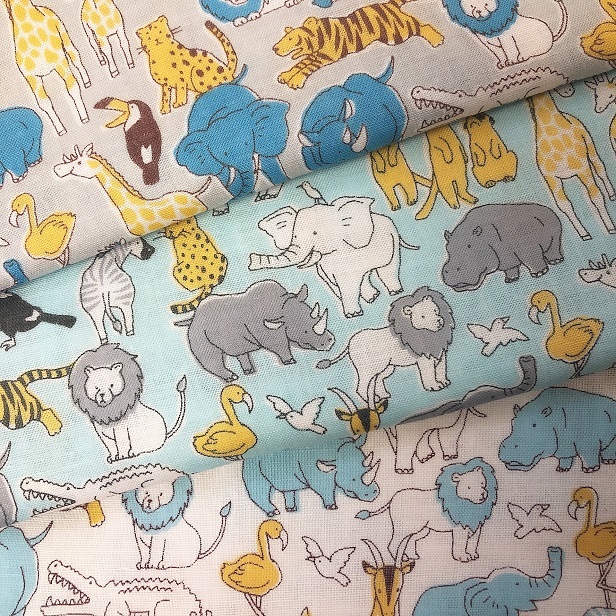 生地 ダブルガーゼ ダブルガーゼ生地 アニマルフレンズ 男の子 女の子 Wガーゼ 綿100% 布 手芸 生地 パンダ ハシビロコウ ハリネズミ アザラシ カワウソ 赤ちゃん スタイ