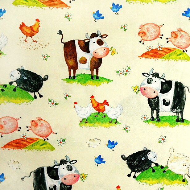 USAコットン マイケルミラー ハッピーファミリー USA cotton シーチング 生地 michael miller fabrics Happy  Family アニマル柄 綿100％ 布 POP かわいい