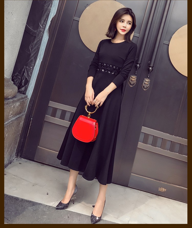 ワンピース レディース 40代 ワンピース 春秋 きれいめ膝丈ワンピース上品 長袖 黒ワンピース 黒 着痩せ 通勤 結婚式ドレス お出かけ 大人 オシャレ シンプル Y2814 Fairyhouse 通販 Yahoo ショッピング