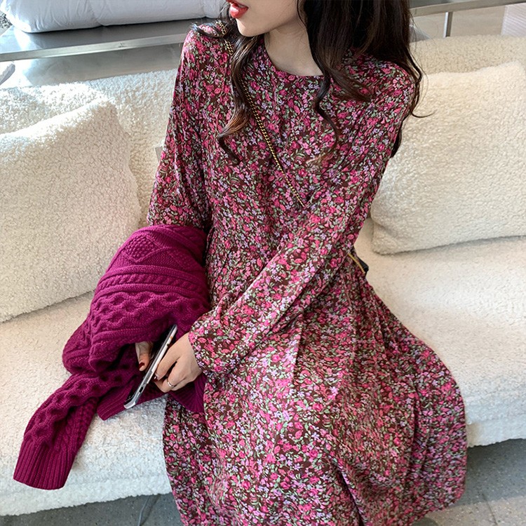 ワンピース レディース 40代 シフォンワンピース 春新作 きれいめ マキシワンピース 長袖 花柄ワンピース フレアスカート オシャレ 通勤 結婚式 お出かけ 大人 Y32 Fairyhouse 通販 Yahoo ショッピング