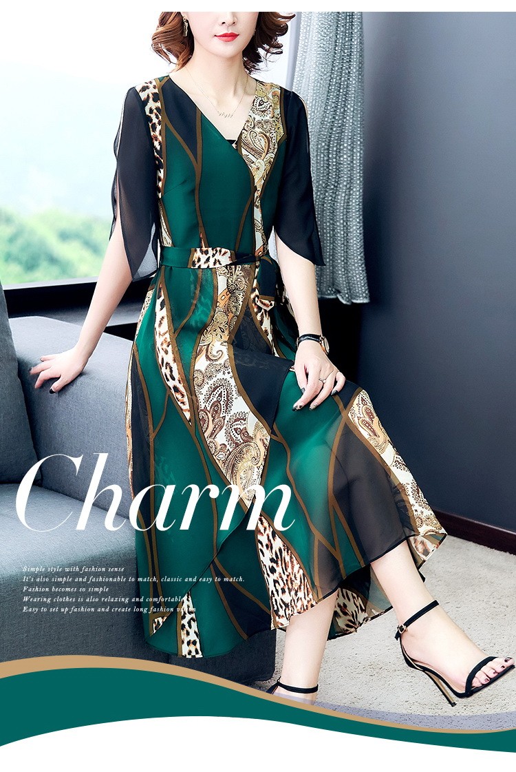 34 割引 メーカー包装済 フラワーシルクのスカート夏のフレンチ半袖ワンピースレディースロングスカート ワンピース ドレス レディース服 Urbanfarminginstitute Org