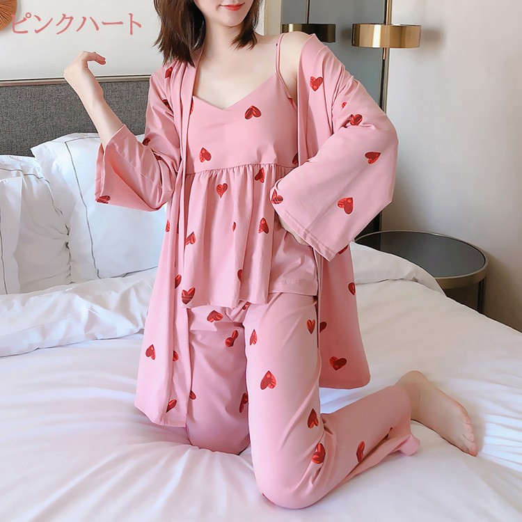 3点パジャマ ルームウェア レディース 春夏秋冬 前開き パジャマ 可愛い 綿100 花柄 ルームウェア 女性 部屋着 寝巻き ランジェリー オシャレ プレゼント Y2300 Fairyhouse 通販 Yahoo ショッピング