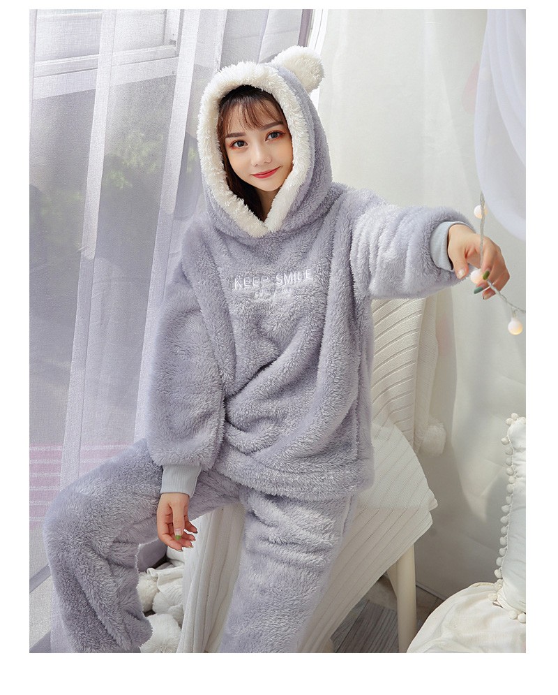 パジャマ ルームウェア レディース 秋冬 モコモコ 長袖 パジャマ フランネル ルームウェア 可愛い豚フード付き 暖かい 上下セット 厚手パジャマ 女性 部屋着 Y Fairyhouse 通販 Yahoo ショッピング