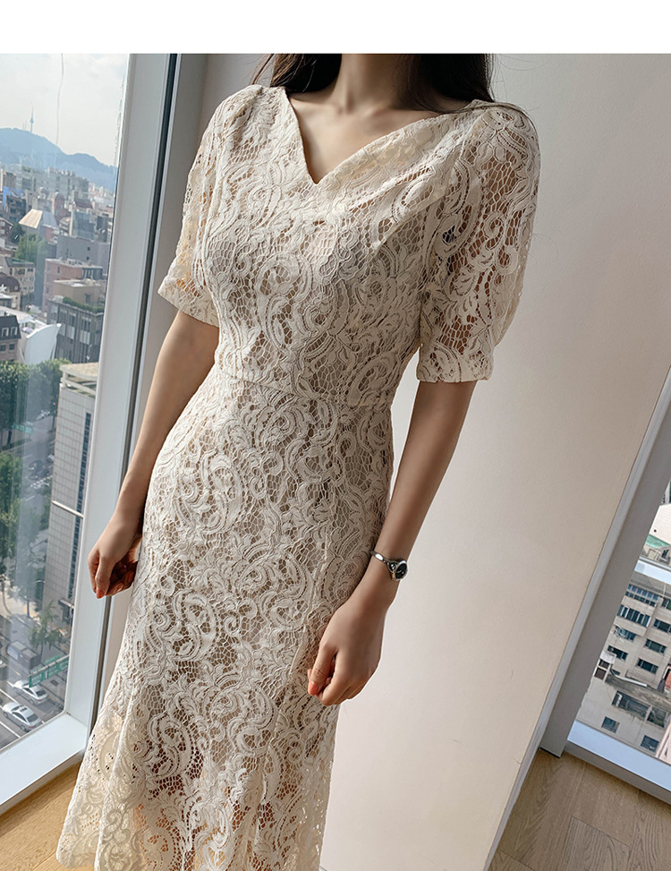 ワンピース レディース 40代 マキシワンピース 春夏 半袖ワンピース Vネック 白レース マーメイドスカート オシャレ韓国風 Ol 大人上品 30代 結婚式ドレス Y Fairyhouse 通販 Yahoo ショッピング