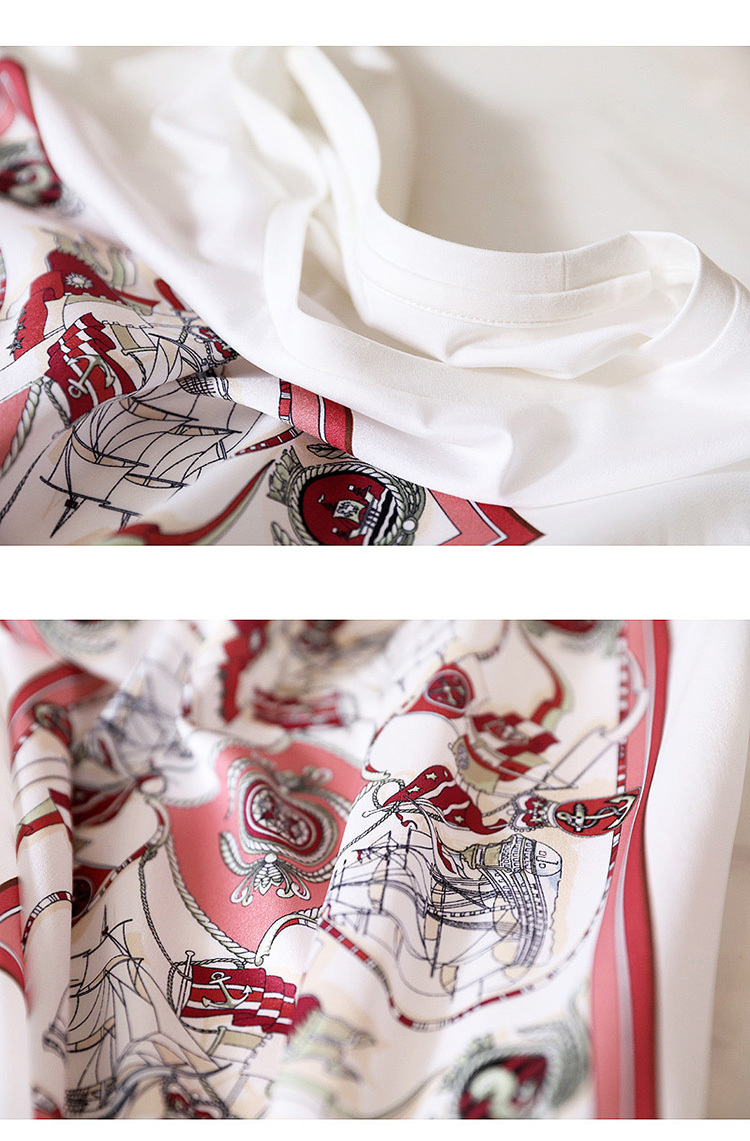 Tシャツ 最大46 Offクーポン レディース 40代 春夏新作 プリント オシャレブラウス 白レションtシャツ 半袖トップス