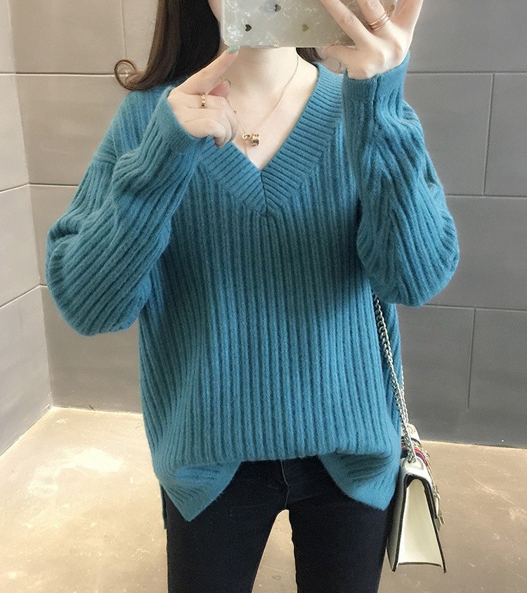 ニットセーター レディース 秋冬 40代 長袖トップス ニットソー 無地 Vネック 韓国風 ニットトップス プルオーバーセーター インナーニット 通勤 着痩せ 4色 当店の記念日