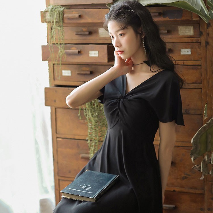 ワンピース レディース 夏 半袖 黒ワンピース 復古風 きれいめ 膝丈ワンピース 韓国風 Vネック オシャレ カジュアル ワンピース Aライン 着痩せ Y Fairyhouse 通販 Yahoo ショッピング ワンピース レディース 夏 半袖 黒ワンピース 復古風 きれいめ 膝丈ワンピース 韓国風 Vネック オシャレ カジュアル ワンピース Aライン 着痩せ Y Fairyhouse 通販 Yahoo ショッピング