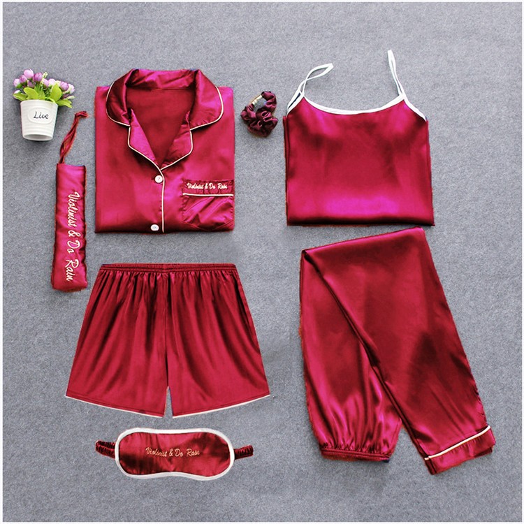 7点パジャマ ルームウェア レディース 春夏秋冬 前開き パジャマ 可愛い シルク風 ルームウェア 女性 部屋着 寝巻き ランジェリー オシャレプレゼント 2色 Y Fairyhouse 通販 Yahoo ショッピング