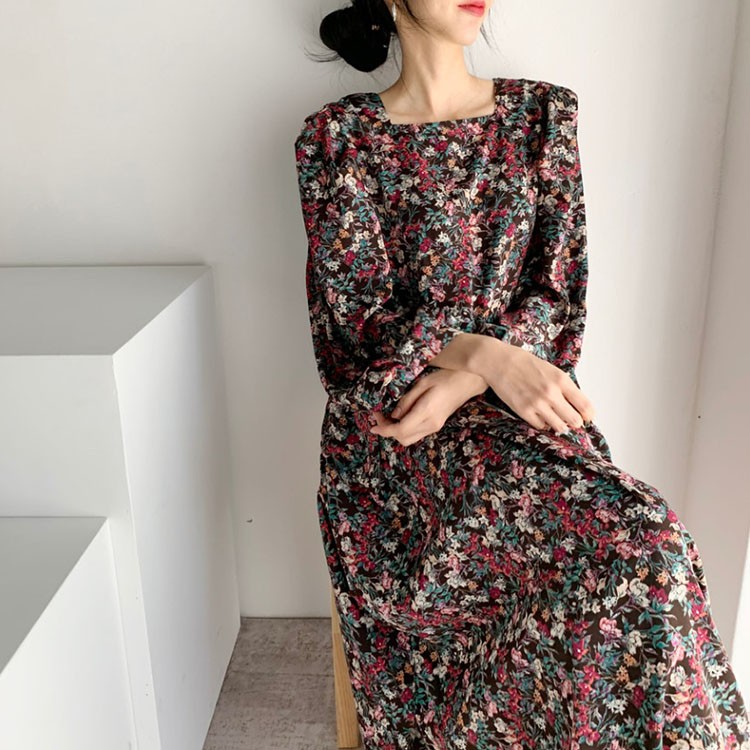 ワンピース レディース 40代 シフォンワンピース 春新作 きれいめ マキシワンピース 長袖 花柄ワンピース フレアスカート オシャレ 通勤 結婚式 お出かけ 大人 Y Fairyhouse 通販 Yahoo ショッピング