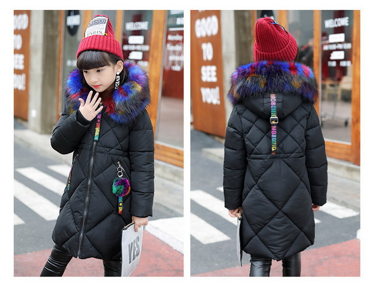 韓国子供服 中綿コート 女の子 ロングコート パン服 アウター 厚手 冬