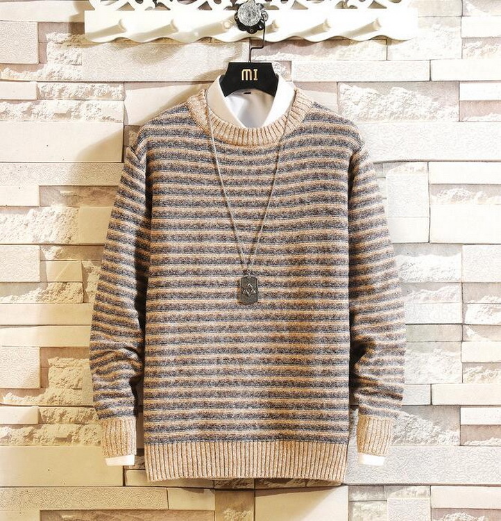 メンズ ニットセーター クルーネックセーター 防寒 秋冬 ゆったりプルオーバーセーター ボーダー柄 Tシャツ 名作 Www Quartzhotel Mx