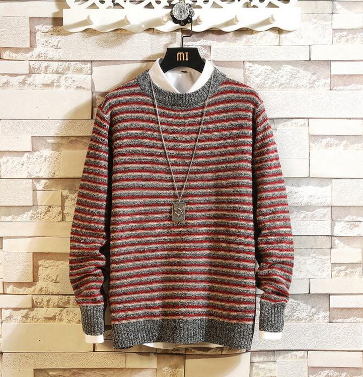 メンズ ニットセーター クルーネックセーター 防寒 秋冬 ゆったりプルオーバーセーター ボーダー柄 Tシャツ 名作 Www Quartzhotel Mx