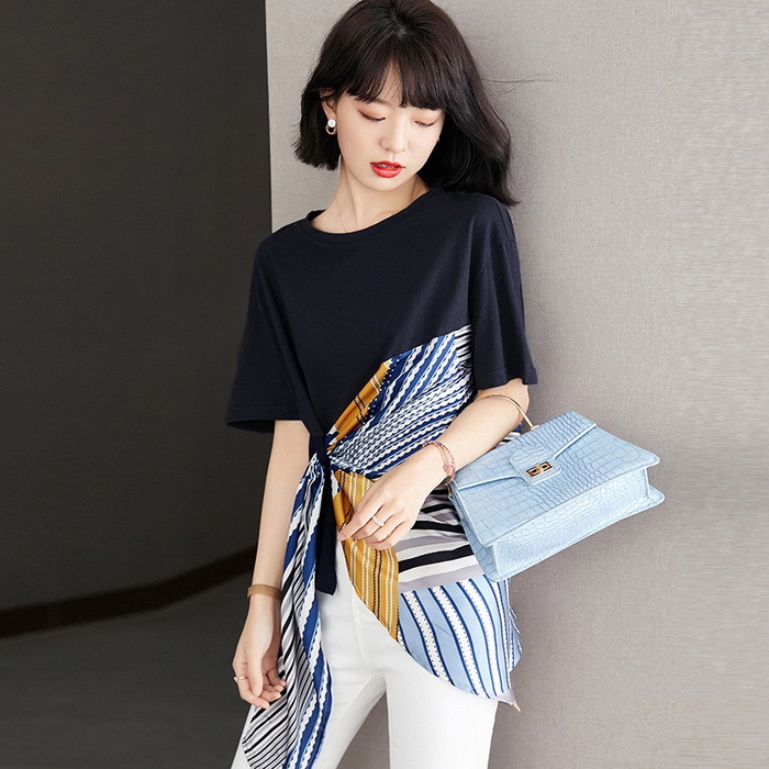 ファッション 変更ok Tシャツ レディース 40代 きれいめ 春夏 上品 半袖tシャツ 配色tシャツトップス 切り替え カジュアル韓国風 オシャレ 大人 通勤 ゆったりtシャツ 着痩せ 30代 Qf9syct0q1 Boulevardrestaurants Com