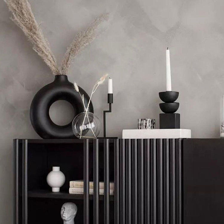 黒い花瓶 オブジェ　インテリア　　花器　　フラワーベース　店舗什器 フラワーベース おしゃれ 花瓶 木製 花器 バリ雑貨 アジアン雑貨