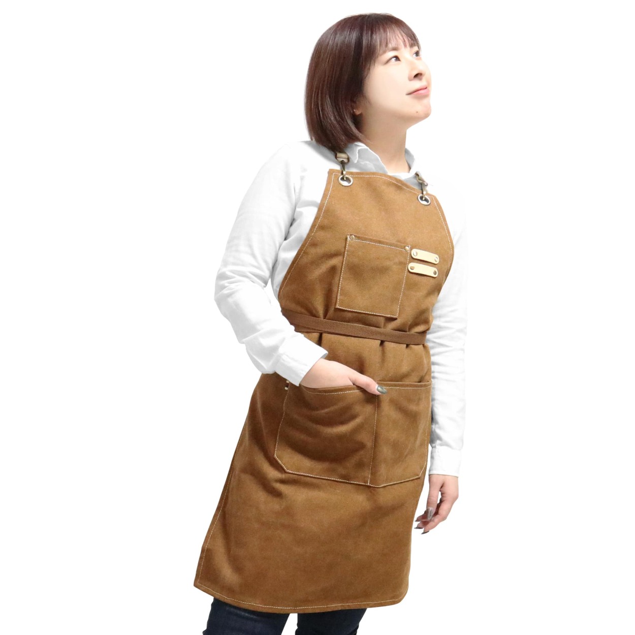 ワーク エプロン シンプル レディース 男女兼用 かわいい 保育士