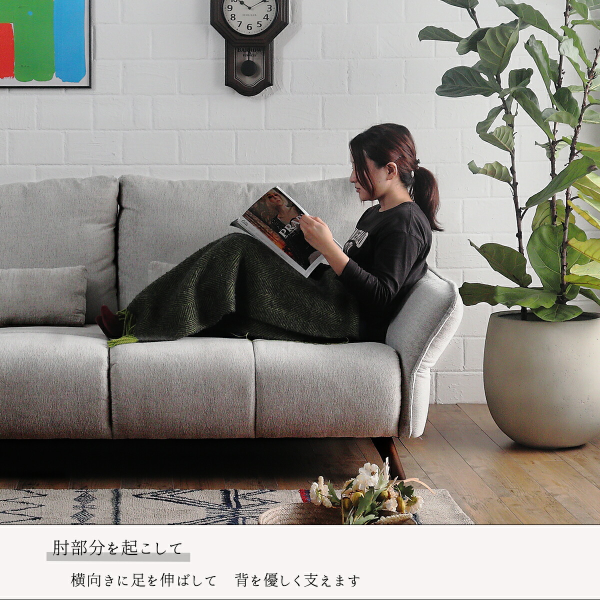 グレー ファブリック ソファベッド ソファ ソファー ソファーベッド ベッド ファブリック リクライニング