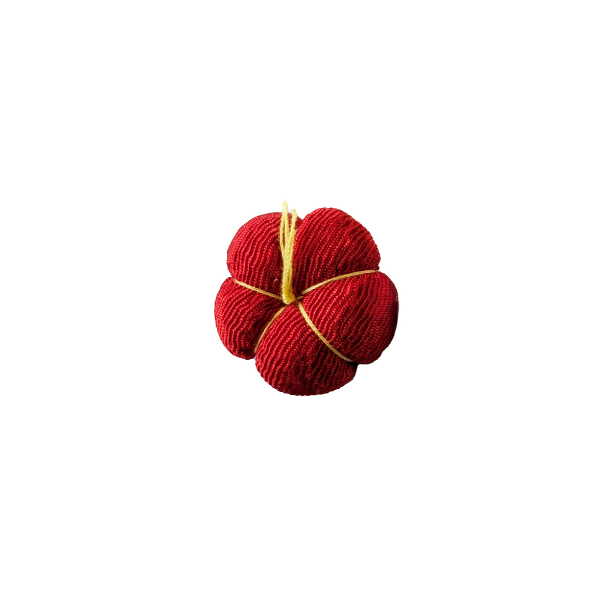 お正月飾り ちりめん細工 黄色い花芯のちりめん梅(1個) 小物 : て