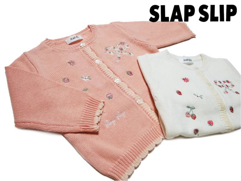 SLAP SLIP(スラップスリップ) 「いちご刺繍ベビーカーディガン」FREE(70-80cm) 