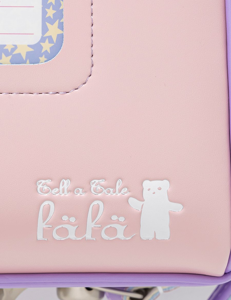 fafaランドセル クラリーノ スカラップ刺しゅう キューブ型 POWDER PINK×LILAC