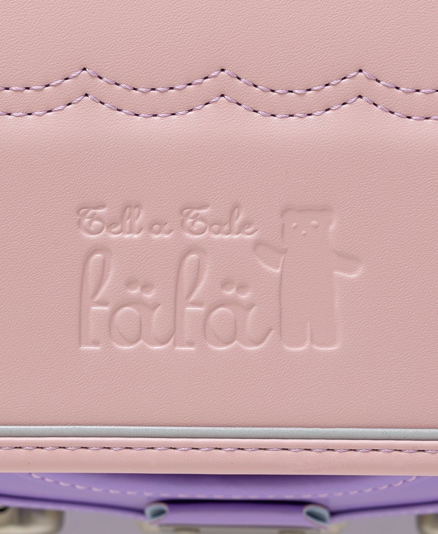 fafaランドセル クラリーノ スカラップ刺しゅう キューブ型 POWDER PINK×LILAC