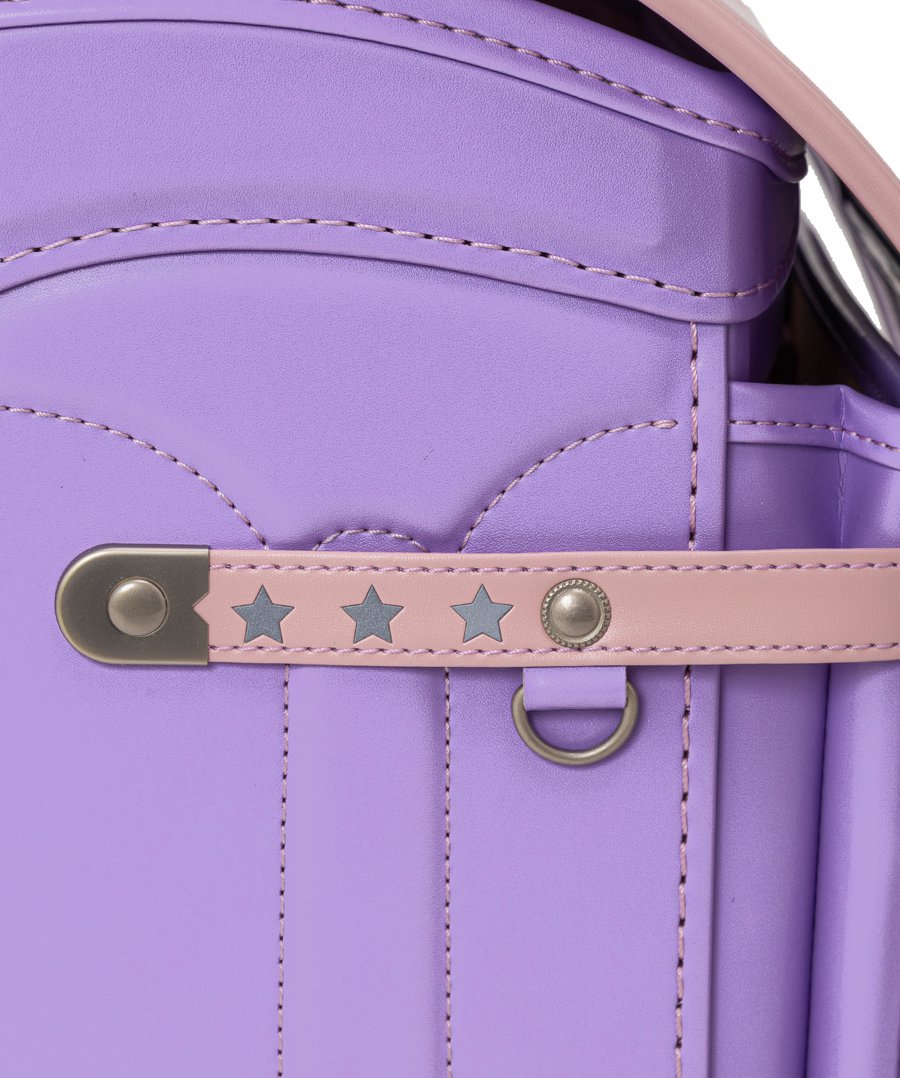 fafaランドセル クラリーノ スカラップ刺しゅう キューブ型 POWDER PINK×LILAC