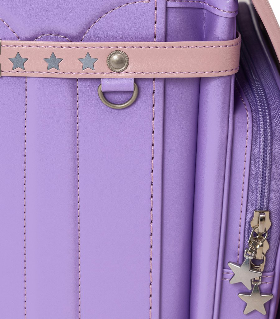 fafaランドセル クラリーノ スカラップ刺しゅう キューブ型 POWDER PINK×LILAC