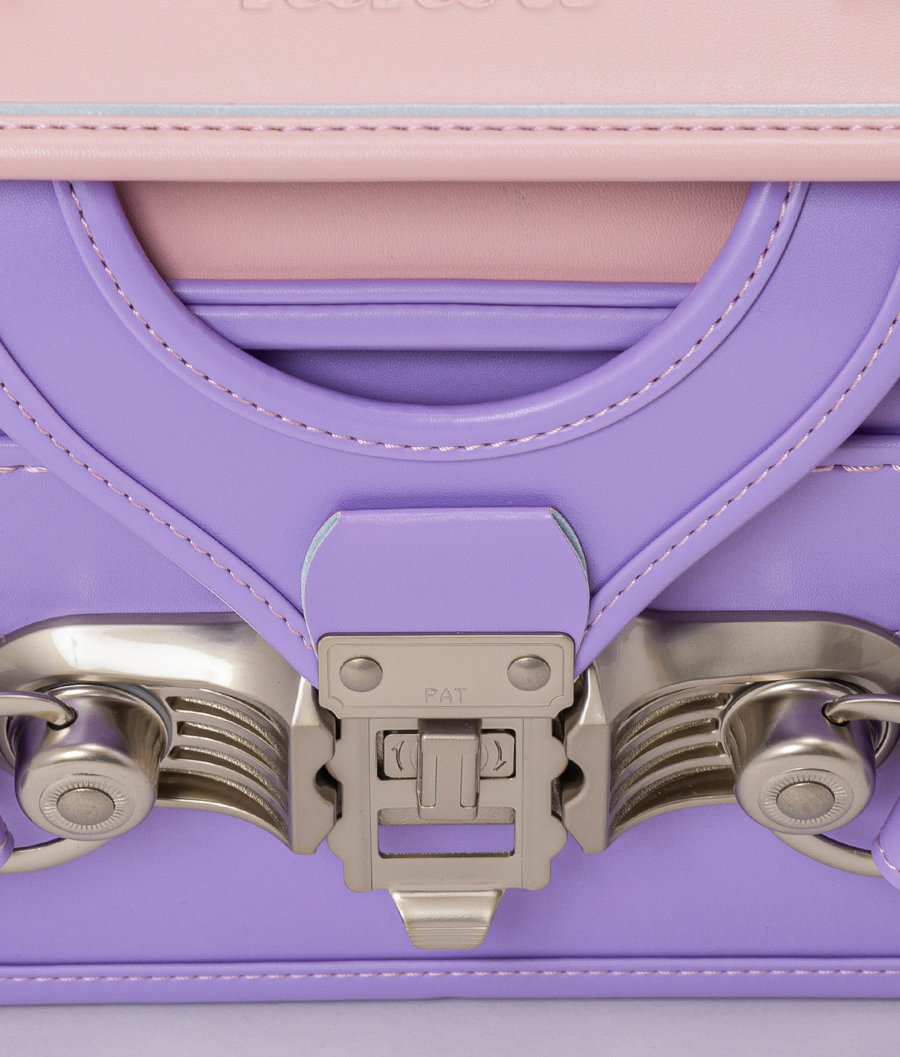 fafaランドセル クラリーノ スカラップ刺しゅう キューブ型 POWDER PINK×LILAC