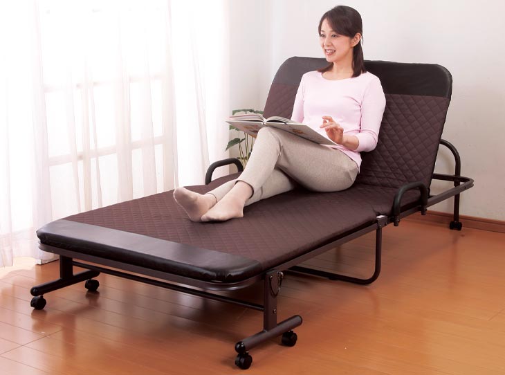 ベッド 折りたたみベッド シングル 収納式 14段階 リクライニング