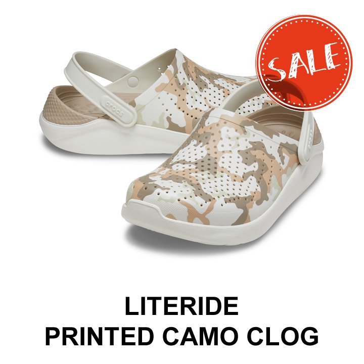 クロックス crocs【メンズ レディース サンダル】Literide Printed Camo Clog/ライトライド プリンテッド カモ クロッグ/ オールモストホワイト｜## :206491-1cn:crocs正規販売代理店 fam - 通販 - Yahoo!ショッピング