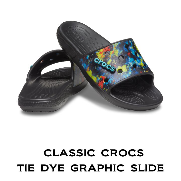 クロックス crocs【メンズ レディース サンダル】Classic Crocs Tie Dye Graphic Slide/クラシック クロックス  タイ ダイ グラフィック スライド/マルチ×Bk｜## :206520-988-3200:crocs正規販売代理店 fam - 通販 -  Yahoo!ショッピング