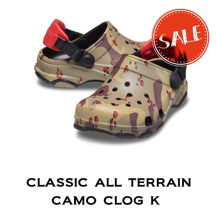 クロックス crocs【キッズ サンダル】Classic All Terrain Camo Clog Kids/クラシック オールテレイン カモ クロッグ  キッズ/アウトドア｜## :207327-960:crocs正規販売代理店 fam - 通販 - Yahoo!ショッピング