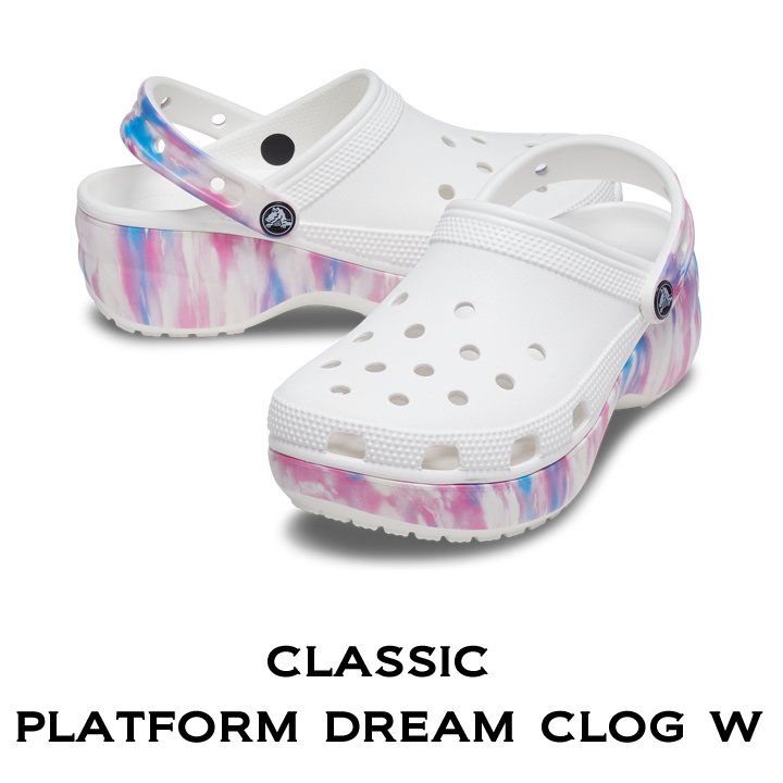 クロックス crocs【レディース サンダル】Classic Platform Dream Clog W / クラシック プラットフォーム ドリーム  クロッグ/ホワイト×マルチ｜## :207580-94S-6500:crocs正規販売代理店 fam - 通販 - Yahoo!ショッピング