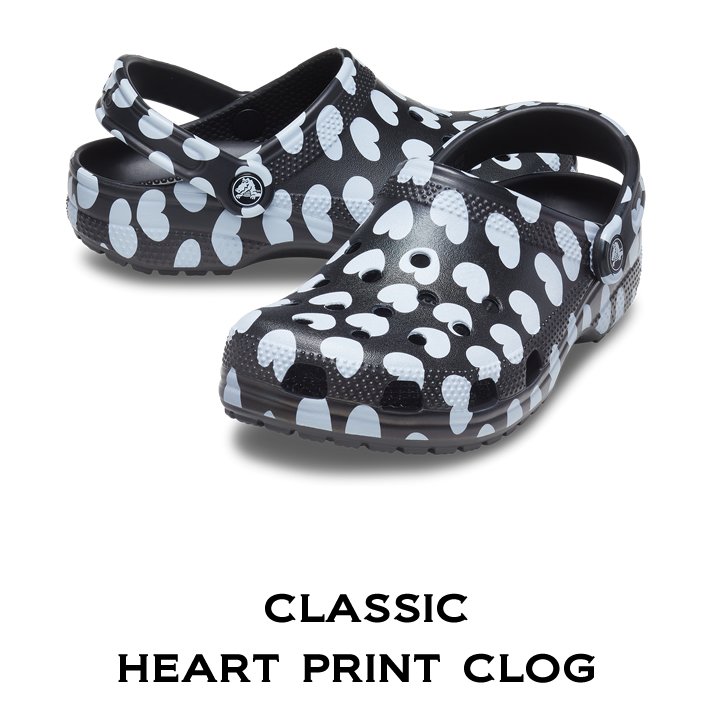 クロックス crocs【メンズ レディース サンダル】Classic Heart Print Clog/クラシック ハート プリント クロッグ/ブラック ×マルチ｜## :207679-066-5500:crocs正規販売代理店 fam - 通販 - Yahoo!ショッピング