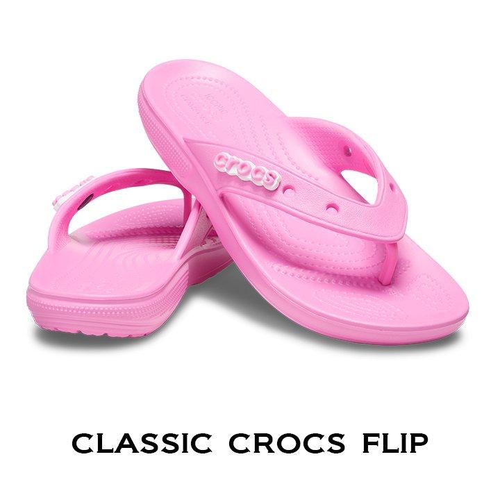 クロックス crocs【メンズ レディース サンダル】Classic Crocs Flip / クラシック クロックス フリップ/タフィーピンク｜##  :207713-6SW-2500:crocs正規販売代理店 fam - 通販 - Yahoo!ショッピング