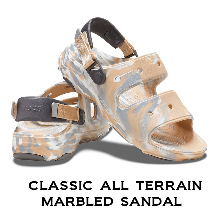 クロックス crocs【メンズ レディース サンダル】Classic All Terrain Marbled Sandal/ クラシック オール  テレイン マーブルド サンダル/チャイｘマルチ｜## :207888-2ZM-5800:crocs正規販売代理店 fam 通販  