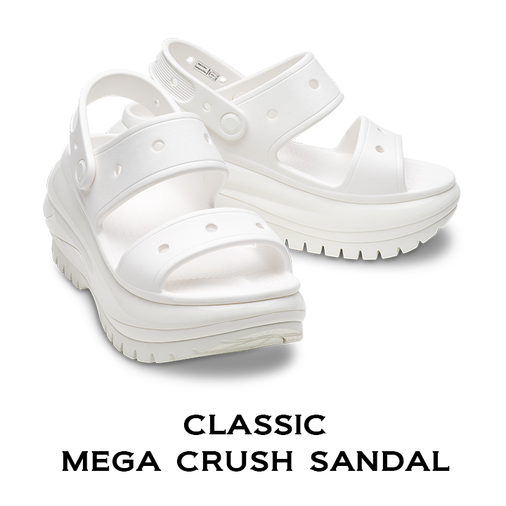 独特の素材 クロックス crocsClassic Mega Crush Sandal クラシック メガ クラッシュ サンダル ホワイト 