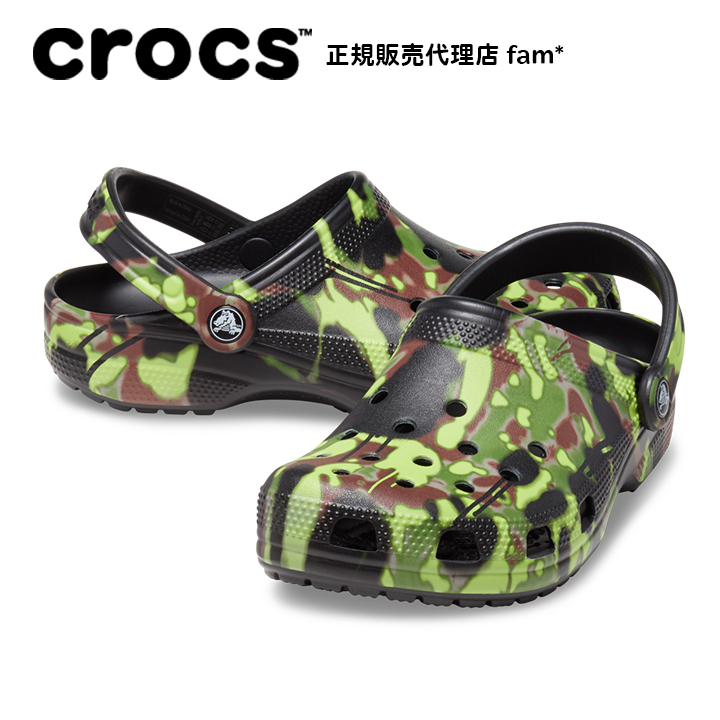 クロックス crocs【メンズ レディース サンダル】Classic Spray Camo Clog/クラシック スプレイ カモ クロッグ/ブラック｜##｜famshoe｜02