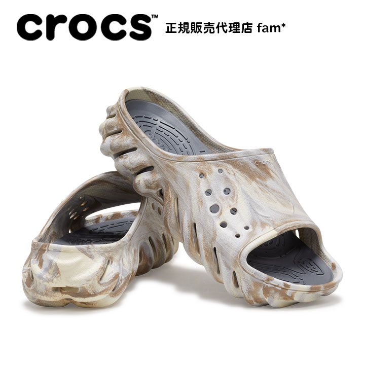 クロックス crocs【メンズ レディース サンダル】Echo Marbled Slide/エコー マーブルド スライド/ボーン×マルチ｜##｜famshoe｜02