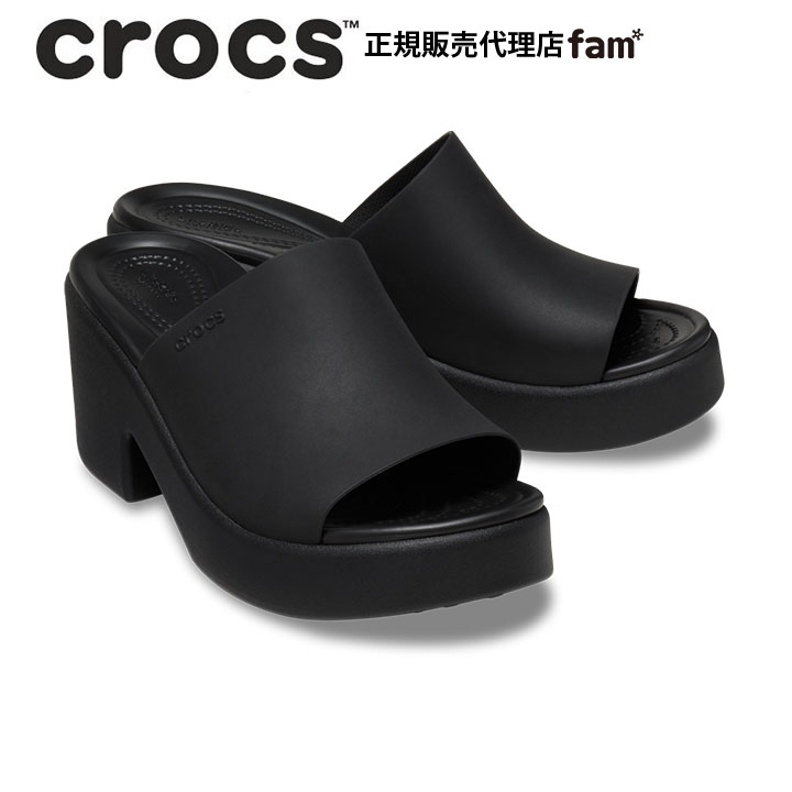 クロックス crocs【レディース サンダル】Brooklyn Slide Heel /ブルックリン スライド ヒール/ブラック×ブラック｜●｜famshoe｜02