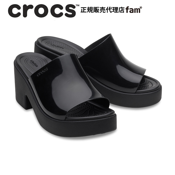 クロックス crocs【レディース サンダル】Brooklyn Slide Shine Heel /ブルックリン スライド シャイン ヒール/ブラック｜##｜famshoe｜02