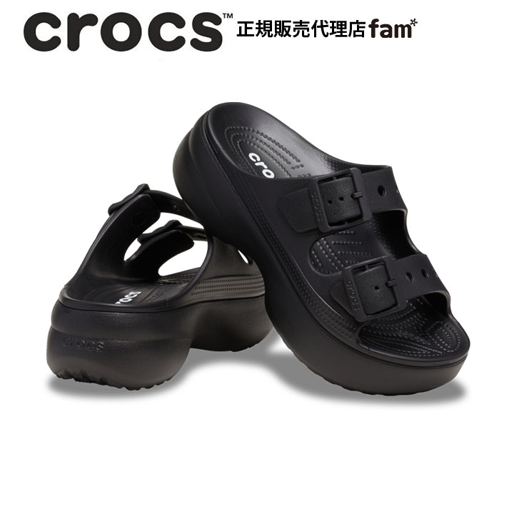 GIDA ストーン付き黒プラットフォームサンダル crocs（クロックス） crocs【レディース サンダル】Saturday Platform