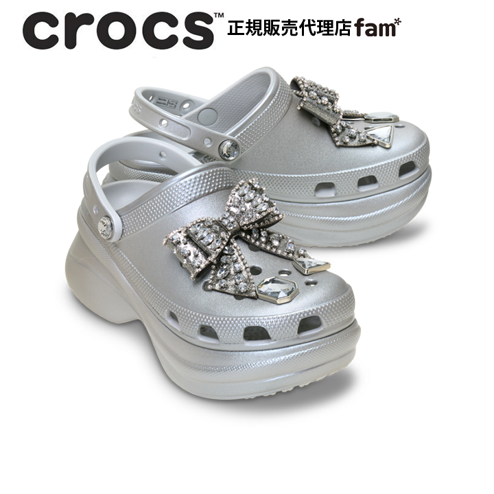 クロックス crocs【レディース サンダル】Bae Bedazzled Bows Clog/ベイ ビダズルド ボウ クロッグ/214117-040｜の画像