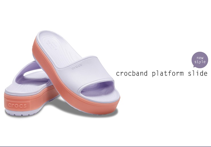 purple platform crocs