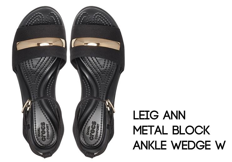 クロックス Crocs レイ アン メタル ブロック アンクル ウェッジ ウィメン Leigh Ann Metal Block Ankle Wedge W レディース 女性用 サンダル ヒール C B レビューを書けば送料当店負担