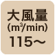 風量115 m3/min以上